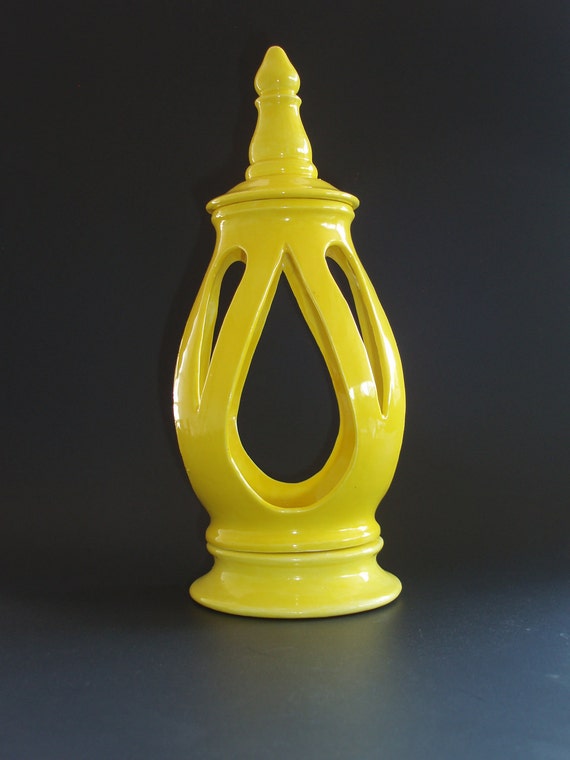 Yellow Ceramic Candle Holder