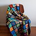 1970s GRANNY SQUARE black and bold colors blanket