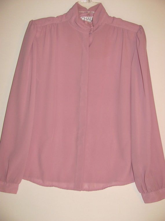 Vintage Mauve Pink Blouse Size 14