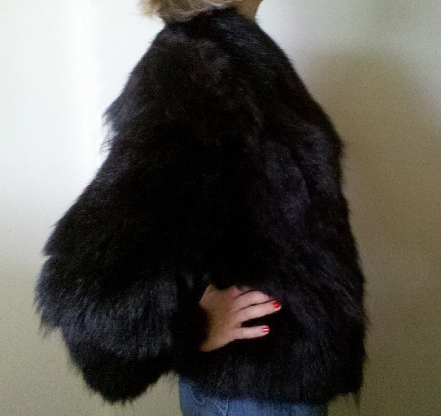 Black Bear Fur Coat Circa 1945 Modern Vintage Avant Garde