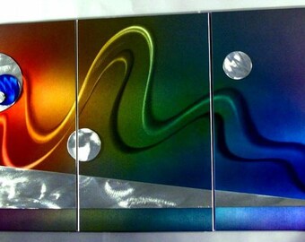Rainbow Art Metal Wall Art Painting Decor Abstract Sculpture, Design by Alex Kovacs - AK256