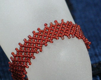 Instant Download Beading Pattern Seed Beaded Bracelet Step by Step Tutorial - Netting Netted Bracelet Toho Seed Beading Instructions - PDF