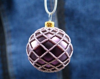 Instant Download Beading Pattern Tutorial for Netted Bulb Beaded Ornament Cover Step by Step with Photos PDF