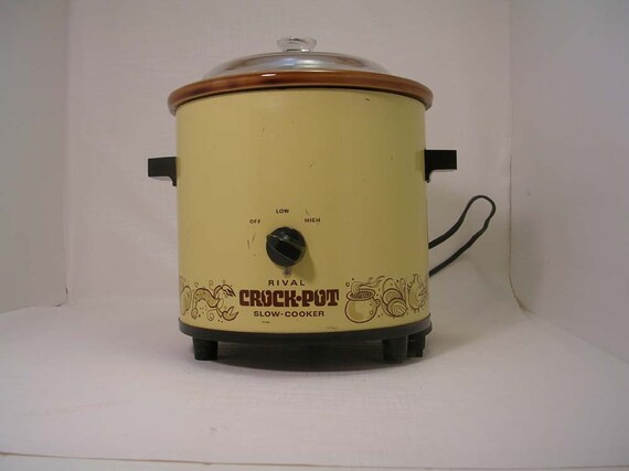Vintage Yellow Rival  Crock  Pot 