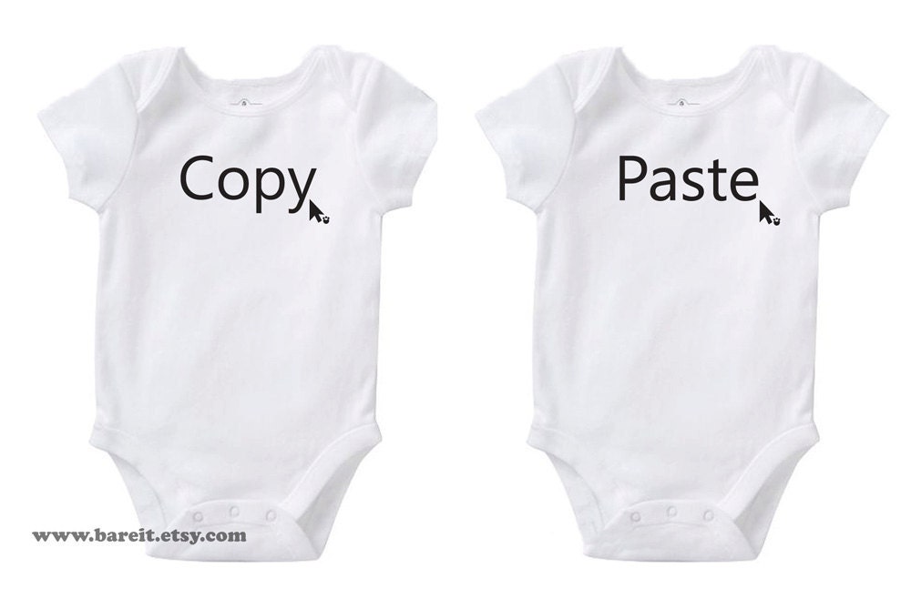 Geek Copy & Paste Identical Twins Cute Baby Funny Humor by bareit