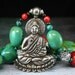 Turquoise Necklace, Silver Buddha Pendant Necklace, Coral and Turquoise, Buddhist, Ethnic Jewelry, Statement Necklace, Chunky Bead Necklace