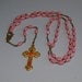 1940's Italian Pink Beaded Rosary - Terra Della Catacombe