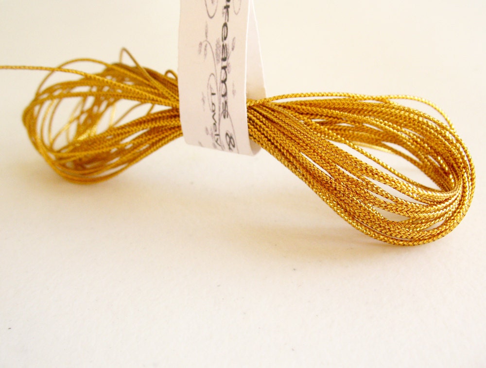 1 yd Gold Twine cord 1/16 diam Gold Trim Gold Cord