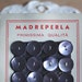 RESERVED FOR LAURA-Vintage italian card of mother-of.pearl buttons. Blue-grey color. 24 buttons