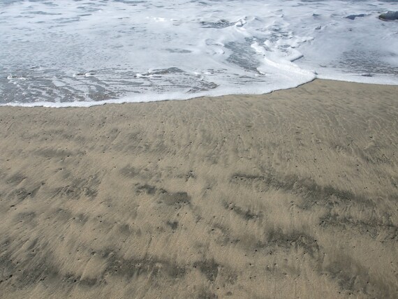 REDUCED PRICE/SALE-Sand and Surf--matted and framed photo in Half Moon Bay