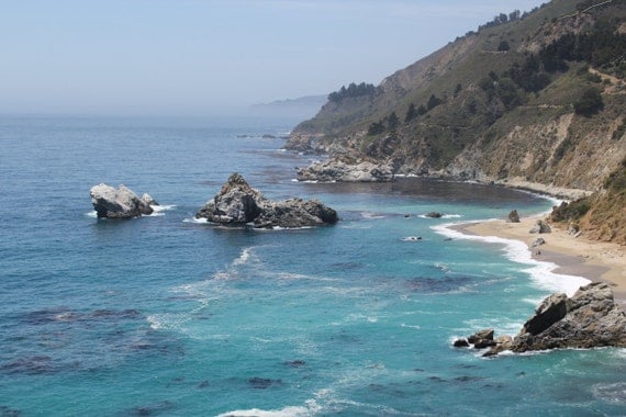 Blue Ocean Water Seascape, Julia Pfeiffer Burns State Park, Big Sur, California