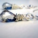 Dangle Earrings - Wire Wrapped Shiny Glass Briolette Dangle Earrings