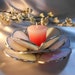 Waterrose - Lotus: Pale Pink Green Candle Holder