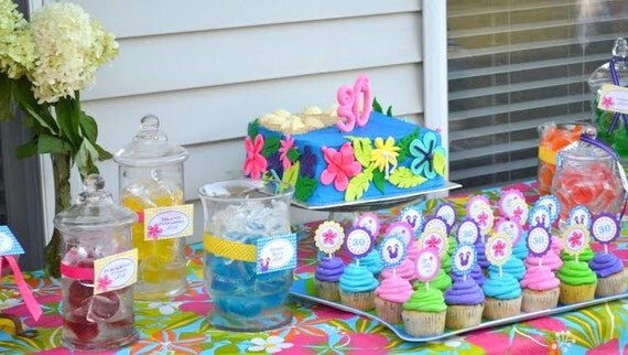 PRINTABLE Placecards / Fancy Labels -- Luau Party Collection -- Mirabelle Creations Il_570xn