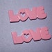 Pink "LOVE" word cabochons - 2 piece set (40mm) - MMU