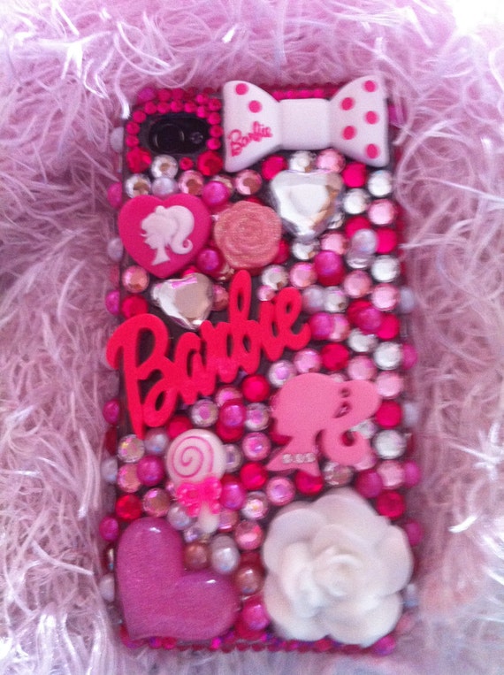 Barbie Iphone 4 Case Hot Pink and Silver-Back by blueeyedbarbie
