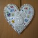 Broken China Cherub Mosaic - Floral Love Heart
