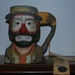 Music box mug collectible ceramaic mug Flambro Emmett Kelly mug clown music box