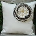 Cotton Brown Flower Pillow Cover