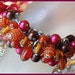 Vintage 1950s Japan Cha-Cha Burgandy Multi-Color Beaded Expansion Silver Bracelet EX