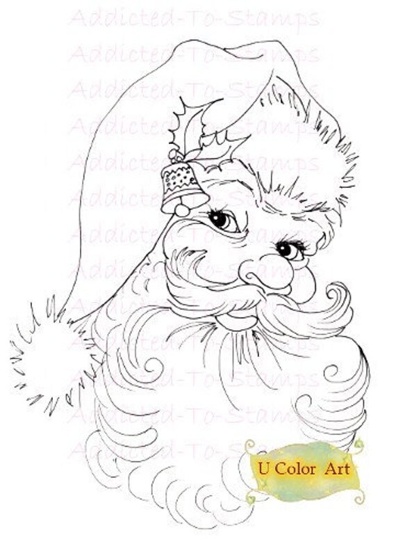 INSTANT DOWNLOAD Digi Doodle Stamp Vantige Santa  Sherri Baldy