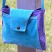 Clearance Sale! Suede Crossbody Pouch in Turquoise & Royal Sapphire