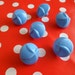 6 Sky Blue Vintage 50's buttons