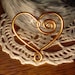 Romantic BRONZE HEARTSHAPED Aluminum Wire PENDANT With Silverplated Jump Rings
