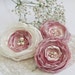 Ivory and Pink Bridal Flower Hair Pins(3 pcs)- Bridesmaids Flowers - Flowers With Pearls - Wedding Hair Accessory - By BelleBlooms in Israel