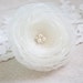 Ivory Wedding Hair Flower - Organza Hair Flower with Pearls - Ivory Wedding Hair Flower - Bridal Hair Accessory