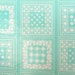 Vintage FULL ROLL Wallpaper Shelf Drawer Liner Aqua Turquoise Teal and White Retro Bandana Pattern