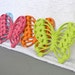 Bright Retro Funky Wall Butterflies Lime Green Pink Orange Aqua Upcycled Burwood Butterfly set of 4 Playroom Teenage bedroom