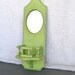 Apple Green Mirrored Upcycled Wood Shelf Mason Jar Flower Shelf... Shabby Chic Country Farmhouse Coastal Cottage Green Decor