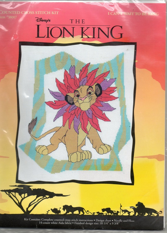 New Disney Lion King Cross Stitch Kit I CAN'T WAIT to by dfrey324