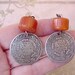 Super Handsome and Exotic Ethnic Dangling Earrings with Bakelite and Coins