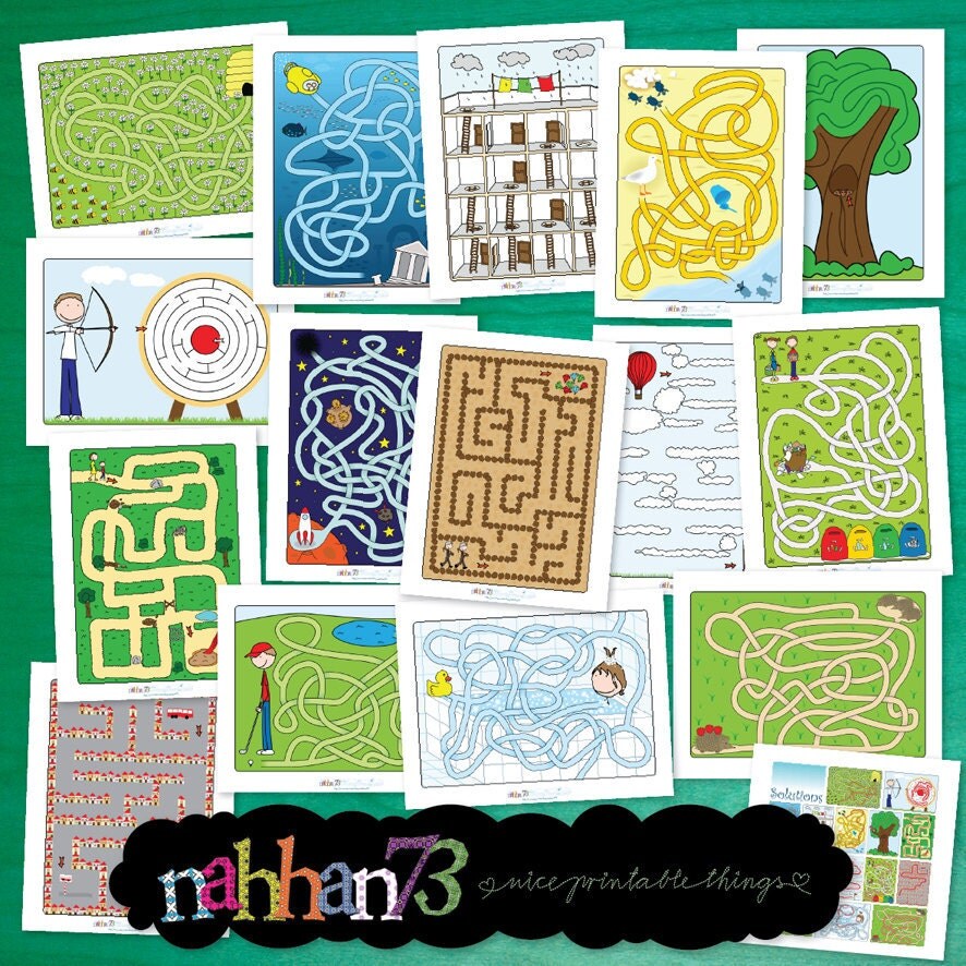 Printable Mazes for Kids PDF Maze Book 1 by Nahhan73