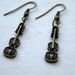 Violin Earrings Cute Earrings Bronze Earrings