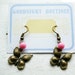 Butterfly Earrings Cute Earrings Pink Bead Earrings