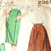 Vintage Skirt Pattern - 1960s Slim or Flare Skirt Pattern by Butterick Number 2365