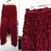 vintage ruched gathered ruffled dramatic Red VELVET renaissance burlesque goth costume stretch stretchy LEGGINGS pants S/M