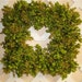 16" Square Faux Boxwood Wreath, Designer Sage green Very Realistic