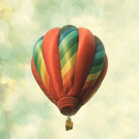 Hot Air Balloon Art Print Whimsical by SevenElevenStudios