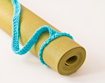Yoga Mat Strap, Yoga Mat Sling, Turqua Blue, Slim Tote Handle - US Shipping Included,Original HH Design