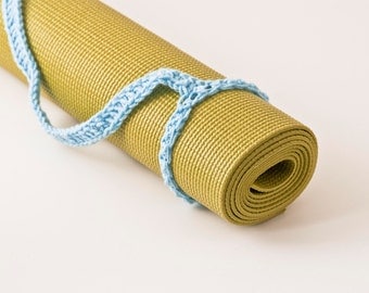 Yoga Mat Strap Yoga Mat Sling, Light Blue, Original HH Design Slim Tote Handle - US Shipping Included,