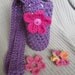 Purple Bottle Sling with 3 Interchangable Flowers