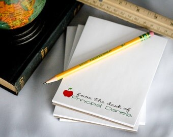Set of 4 Personalized Teacher Notepad - From the Desk of - Teacher Gifts - gifts for teacher - personalized gifts