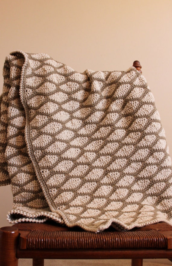 Natural Earth Tone Afghan Crocheted by