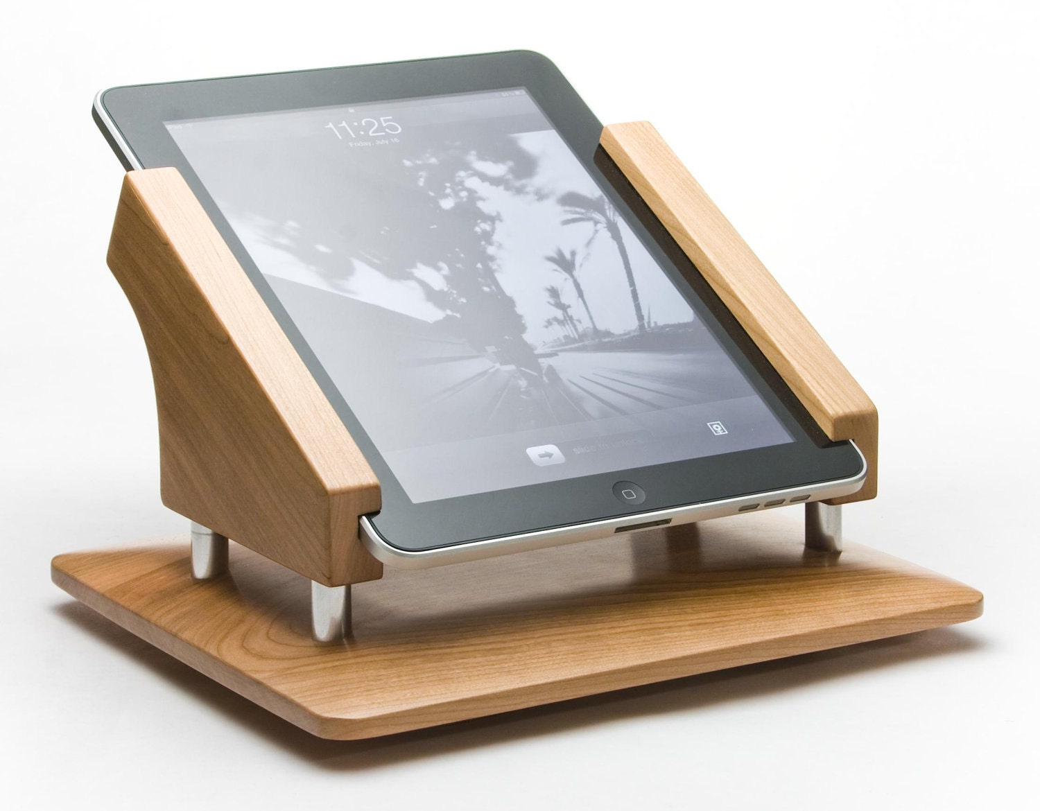 The original wood iPad stand for the Square payment system