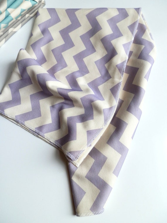 Baby Blanket Lavender Chevron Soft Stretchy by littlehipsqueaks