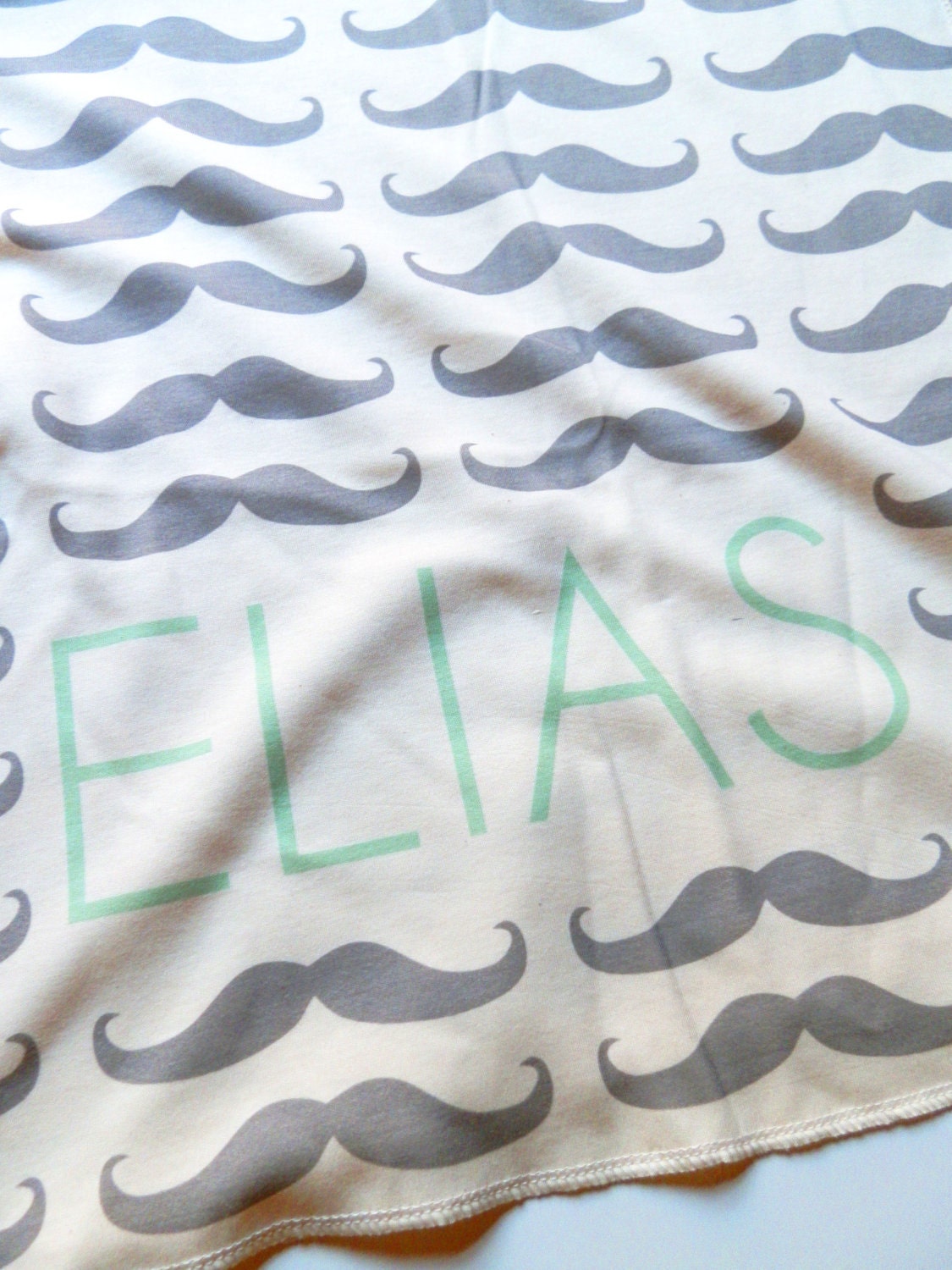Mustache Baby Blanket Choose Your Color Organic Baby Bedding